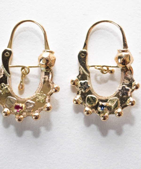 Boucles d'oreilles savoyardes en or 18 carats – Modèle 1 double