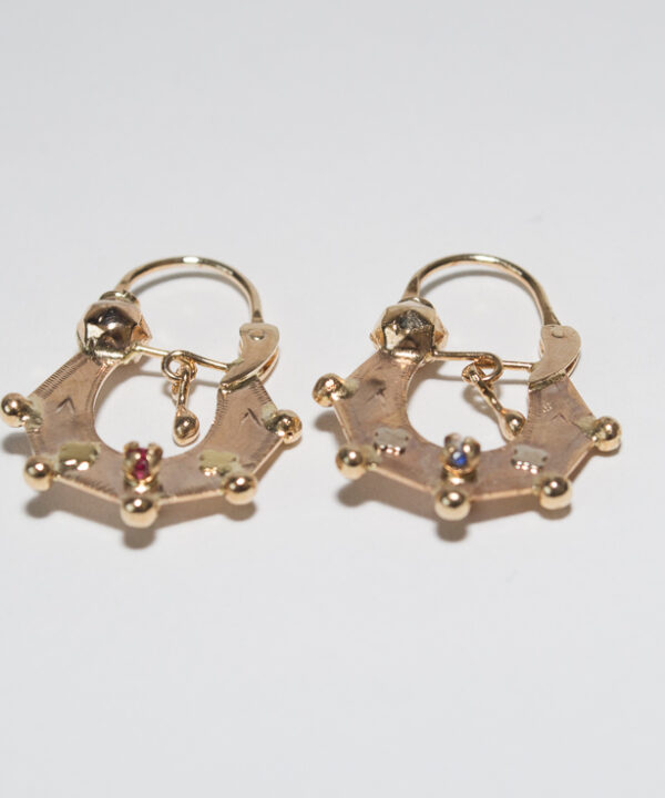 Boucles d'oreilles savoyardes en or 18 carats – Modèle 11 double