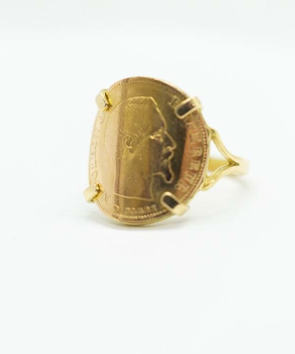 Bague pièce en or 18 carats – 10 francs Napoléon III – Modèle 10 – vue 2