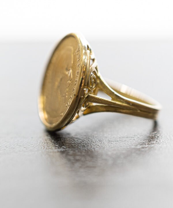 Bague pièce en or 18 carats – 10 francs Napoléon III – Modèle 16