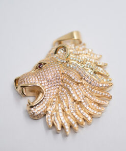 Pendentif lion en or 18 carats