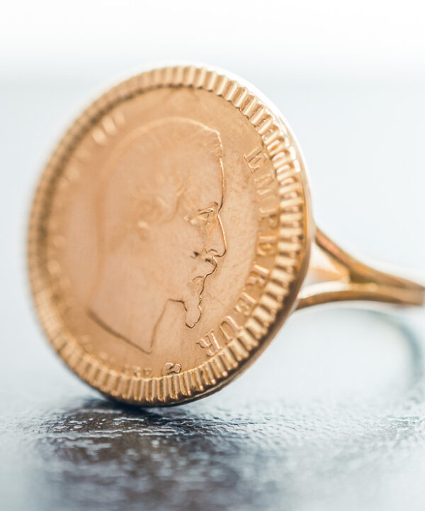 Bague pièce en or 18 carats – 10 francs Napoléon III – Modèle 14 – vue 3