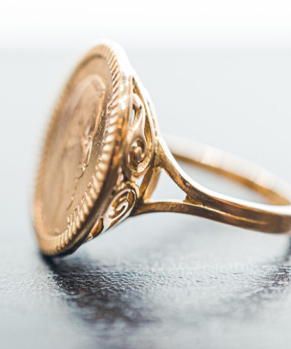 Bague pièce en or 18 carats – 10 francs Napoléon III – Modèle 14