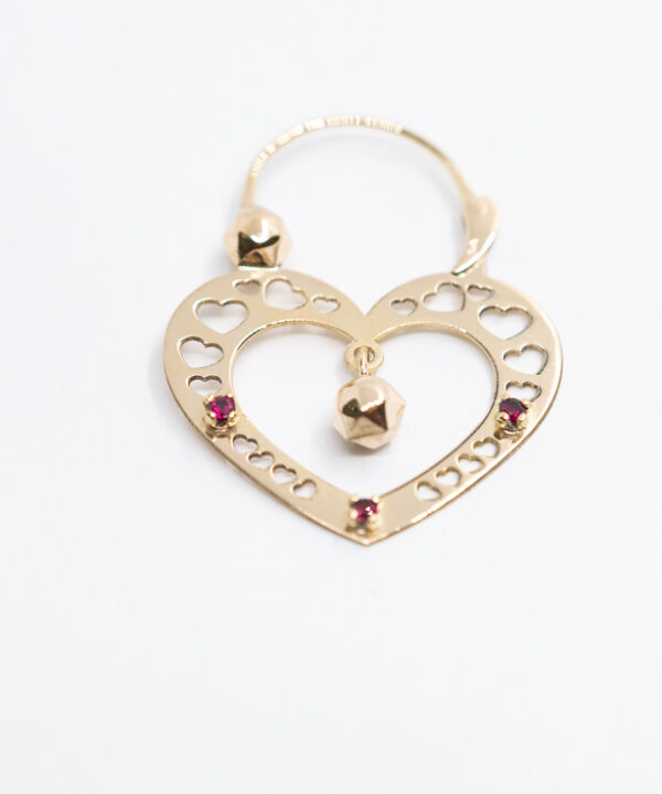 Boucles d'oreilles savoyardes en or 18 carats en forme de cœur pour adulte – vue 3