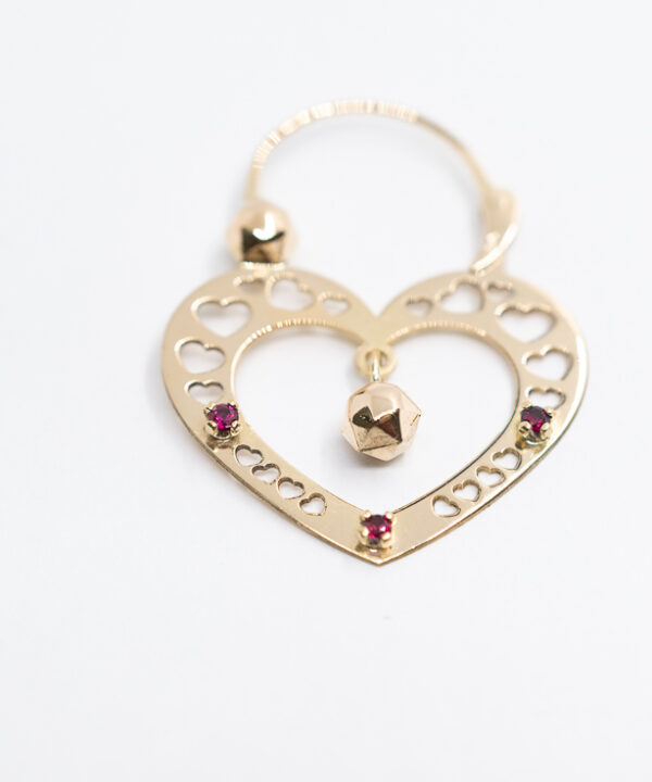 Boucles d'oreilles savoyardes en or 18 carats en forme de cœur pour adulte – vue 4