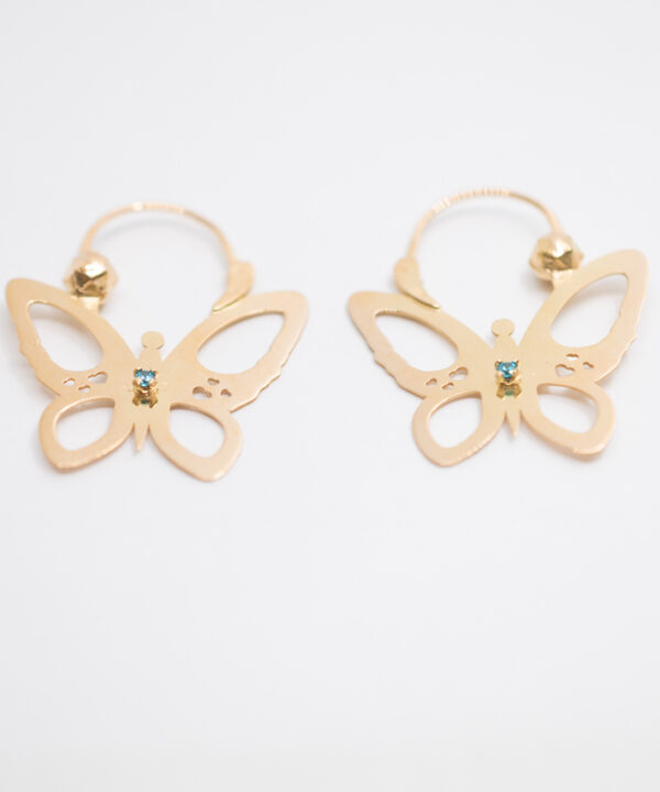 Boucles d'oreilles savoyardes papillons en or 18 carats