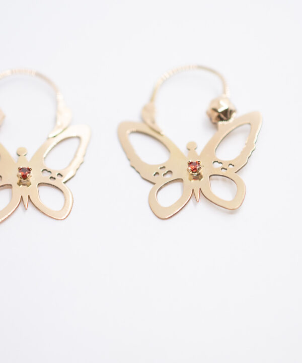 Boucles d'oreilles savoyardes papillons en or 18 carats pour enfant – vue 2